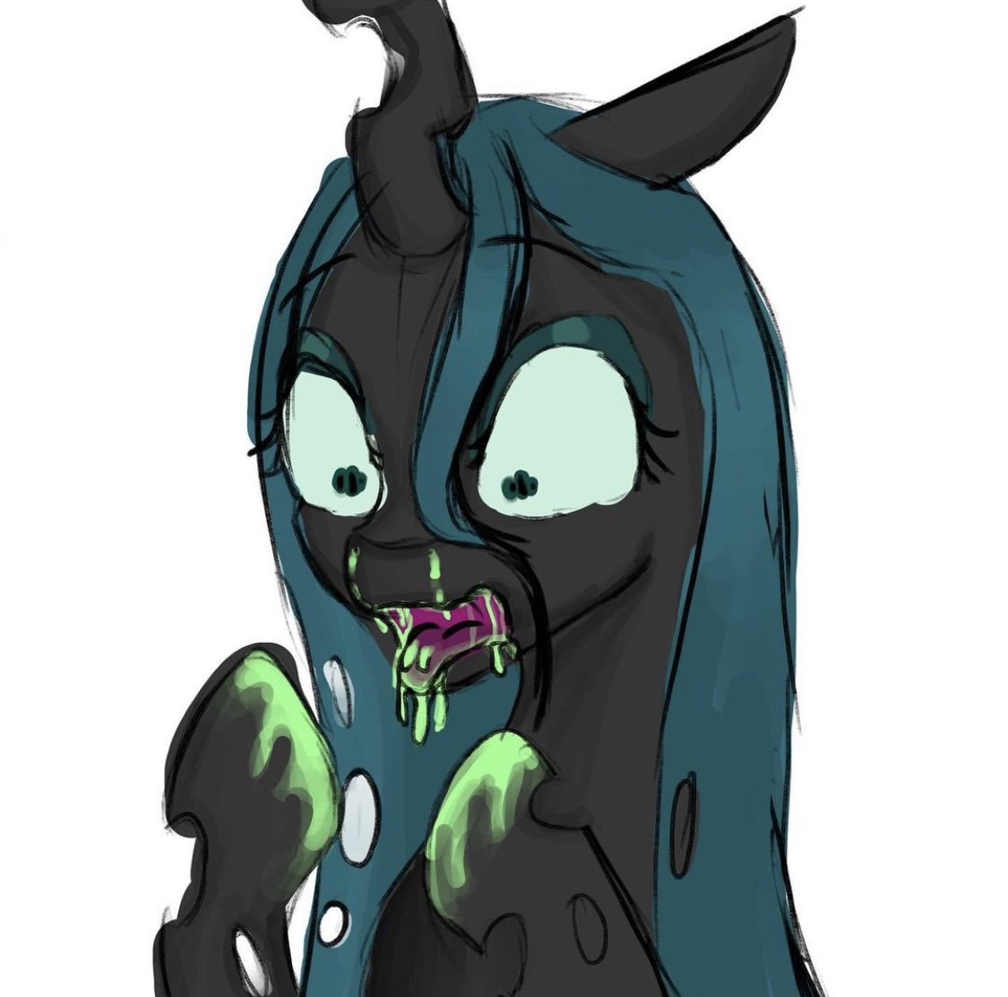 cyberiaarts's tweet photo. me when i forget that twitter exists… anyways here’s day 9 of goretober: poisoned 💚 https://t.co/0TrCYVGo5l