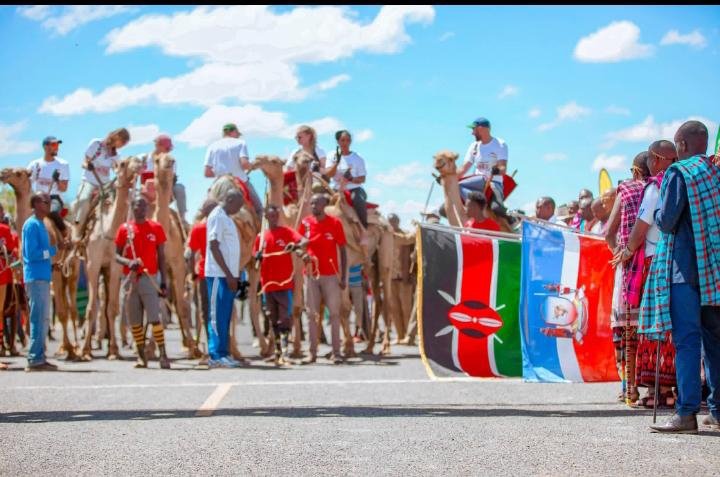 Kipronate's tweet photo. Maralal International Camel Derby is held in Kenya mid-year annually just outside of  Maralal town. @UshangaKE made waves during the event this weekend, empowering pastoralist women. @StateHouseKenya @ps_culture_heritage @tourism_wildlifeke #MakingKultureKoolAgain #UshangaKe https://t.co/oVSmwUUjWS