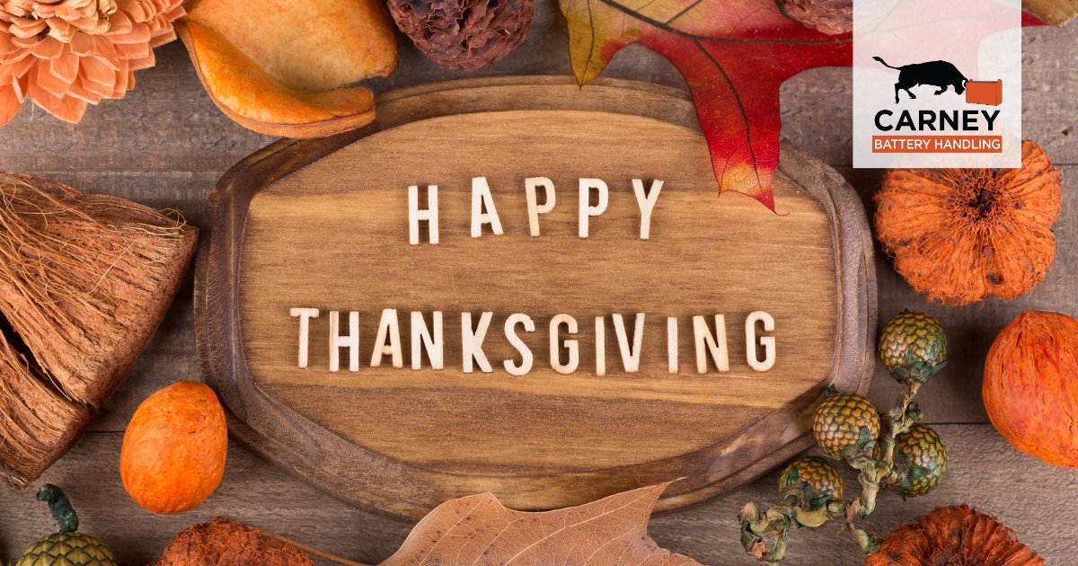 The CBH office is closed today in celebration of Thanksgiving in Canada. Our team will be back in the office tomorrow at 8:00 a.m. Happy Thanksgiving from all of us at Carney Battery Handling! #carneybatteryhandling #thanksgiving #holidayhours