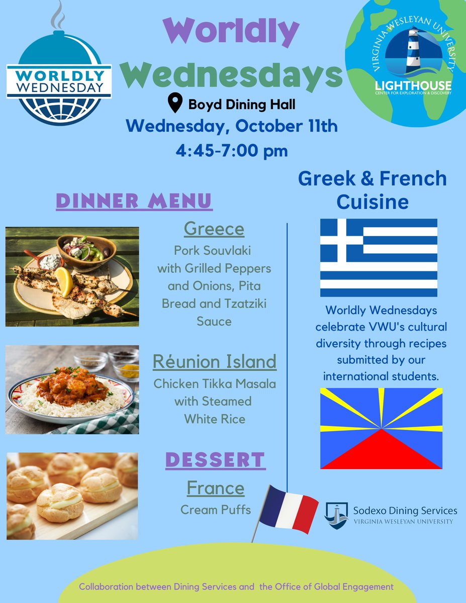 battendining's tweet photo. Worldly Wednesday is this Wednesday!🌏
We will serve Greek and French Cuisine🇬🇷🇫🇷 https://t.co/1Wj26xmfRs