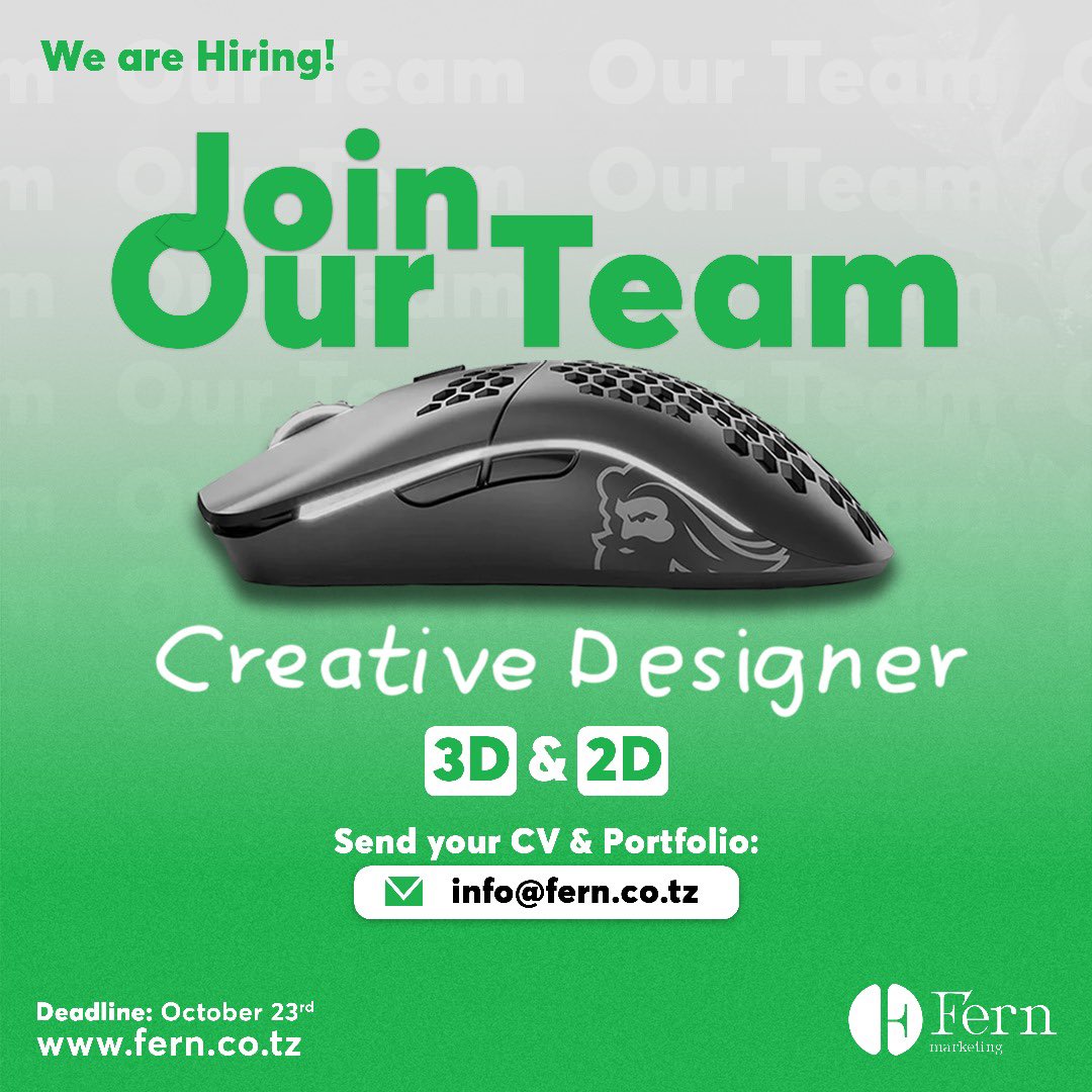 Send your CV: info@fern.co.tz