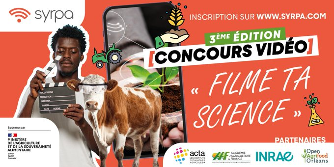 SYRPAcom's tweet photo. [Formation 🎥 à 18h]

Rejoignez-nous maintenant pour participer au coaching #FilmeTaScience avec @artepierre 

👉https://t.co/J5IEcI0Vs4

Pour vous lancer dans les vidéos #science #agriculture sans hésiter avec @ACTA_asso @INRAE_France @AcademieAgri @OAgrifood et le @Agri_Gouv 🚜 https://t.co/xvdsPS48aj