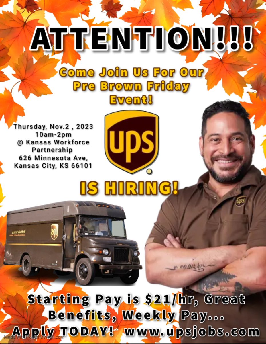Berner's UPS Showcase (@ninjacprecruits) on Twitter photo One thing I really enjoy doing is helping my fellow recruiters with making flyers for events.
If you are in the Kansas City area, then this one is for you! 🫵🏾 Come join our team of UPSers and makes some great money this holiday season!💰
<a href="/TradeshowToney/">Toney Wallace</a> <a href="/Tamjamconsultz/">Tamara James</a> <a href="/UPSers/">UPSers</a> One thing I really enjoy doing is helping my fellow recruiters with making flyers for events.
If you are in the Kansas City area, then this one is for you! 🫵🏾 Come join our team of UPSers and makes some great money this holiday season!💰
<a href="/TradeshowToney/">Toney Wallace</a> <a href="/Tamjamconsultz/">Tamara James</a> <a href="/UPSers/">UPSers</a>
