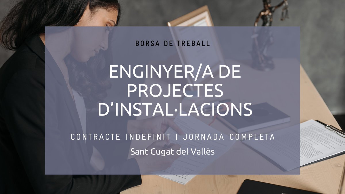 Nova #OfertaDeFeina a la #Borsadetreball del Col·legi: #enginyer/a de projectes d'instal·lacions. 📍 Sant Cugat del Vallès 📄 Contracte indefinit ℹ Més informació: enginyersbcn.cat/serveis/ocupac… #ENGINYERSBCN