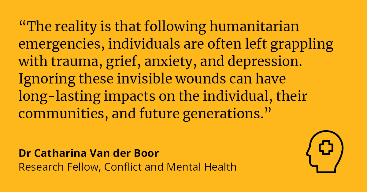 Health in Humanitarian Crises Centre, LSHTM (@lshtm_crises) on Twitter photo On #WorldMentalHealthDay2023 our colleague <a href="/cvdboor_c/">Carine van der Boor</a> reminds us that #MentalHealth is a human right & as fundamental to our wellbeing as physical health, especially in #humanitariancrises💚
👉 bit.ly/3PHFpiV
<a href="/LSHTM/">London School of Hygiene & Tropical Medicine</a> <a href="/neha_s_singh/">Neha Singh</a> @michellelokot <a href="/m_alkasaby/">Muhammad Alkasaby</a> <a href="/julian_eaton/">Julian Eaton</a> On #WorldMentalHealthDay2023 our colleague <a href="/cvdboor_c/">Carine van der Boor</a> reminds us that #MentalHealth is a human right & as fundamental to our wellbeing as physical health, especially in #humanitariancrises💚
👉 bit.ly/3PHFpiV
<a href="/LSHTM/">London School of Hygiene & Tropical Medicine</a> <a href="/neha_s_singh/">Neha Singh</a> @michellelokot <a href="/m_alkasaby/">Muhammad Alkasaby</a> <a href="/julian_eaton/">Julian Eaton</a>