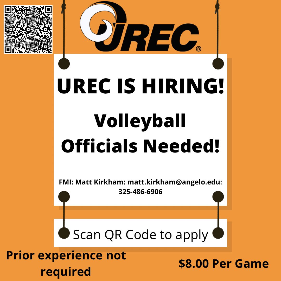 Interested in an on-campus job? UREC is hiring intramural sports officials. This is a guaranteed job if you show up to the free training clinic today at 4:00pm in CHP 203! Prior officiating experience is not required. #UREC