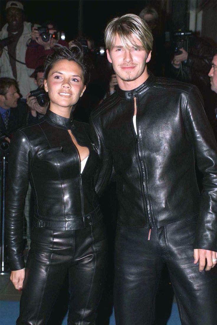 Muubaa's tweet image. The release of the ‘Beckham’ documentary has got us taking a trip down memory lane at some of the couples iconic 00’s &amp;amp; 90’s leather-on-leather fashion moments 🎥

#BECKHAM #beckhamnetflix #DavidBeckham #victoriabeckham #leatherfashion