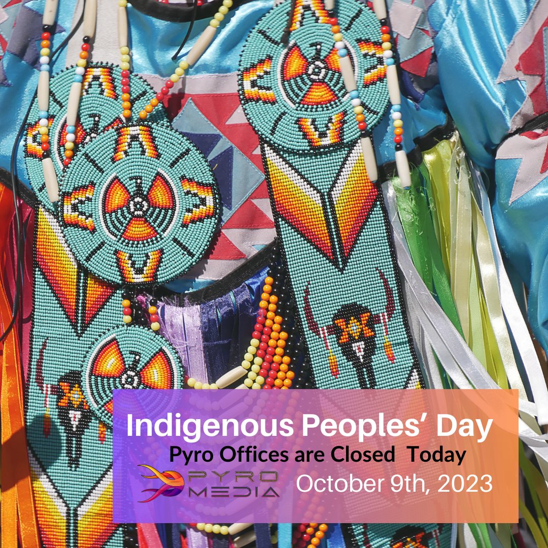 pyromedianet's tweet image. Good morning #PyroMediaFam and Happy Indigenous People's Day! The Pyro Media Network offices will be closed today, and we will not be airing any programming today. 

See you tomorrow morning at 8:30am PST for KS Morning Vibing!