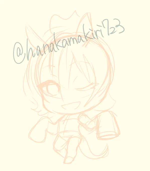 とてもかわいく描けてると思うので、ラフ～完成までのやつ! 