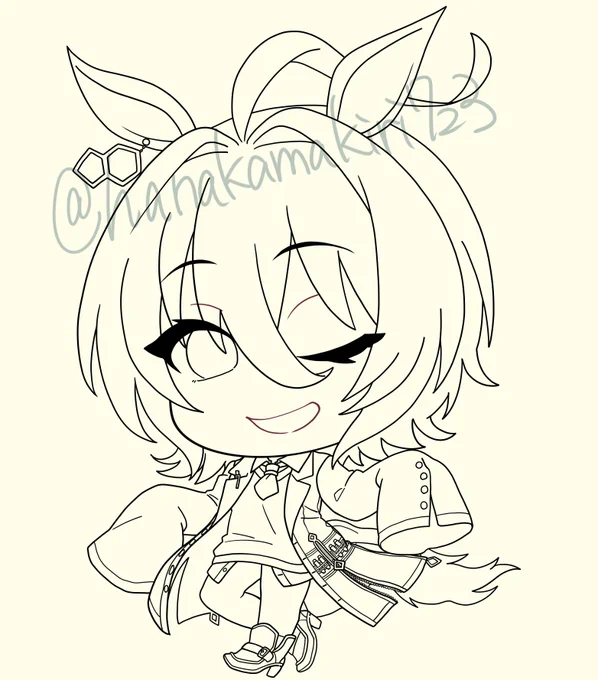 とてもかわいく描けてると思うので、ラフ～完成までのやつ! 