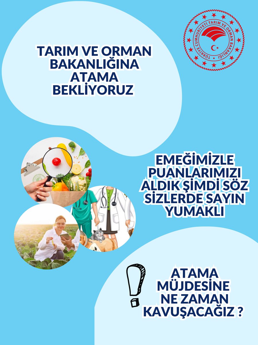 gidamuh_atama's tweet photo. Yumaklı'a sesleniyoruz. Atama bekleyen gençlerin yanında olduğunuzu biliyoruz.
Nice emekler vererek aldığımız kpss puanlarıyla tercih yapacağımız gün için sabırsızız. Müjdeye bir an önce kavuşabilmeyi diliyoruz. 
Gıda Mühendisleri, Ziraat Mühendisleri, Veteriner Hekimler vb diğer teknik branşlar...
Hakkaniyetli bir dağılım ile ihtiyacı karşılayacak oranda alım yapılarak  mağduriyetin giderileceğini ümit ediyoruz.
@RTErdogan @_cevdetyilmaz @ibrahimyumakli @ahmtbgc @DrVeyselTiryaki @bekirgizligider @tcbestepe @TCTarim 
#TarimaRekorAtama