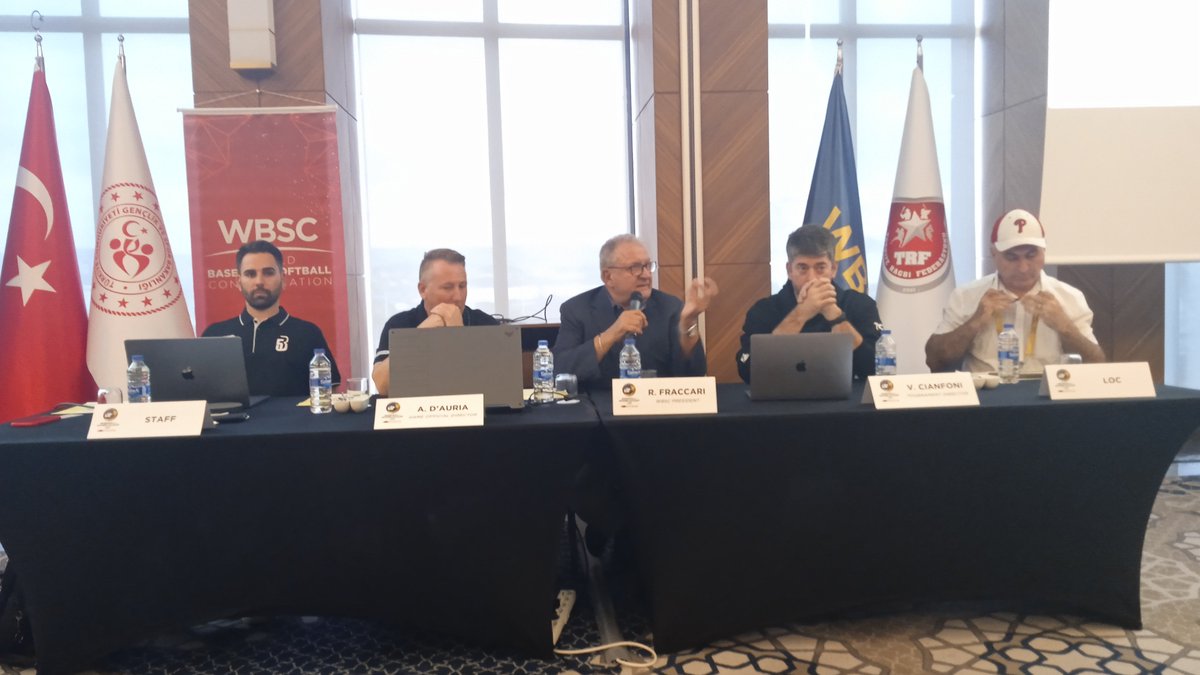 DuanysHT's tweet photo. Copa Mundial Juvenil de @Baseball5  de la @WBSC  Ankara 2023 realizó su Congresillo Técnico en el Hotel Crowne Plaza de la capital turca
⚾ Por Cuba participaron Sadian Fernández, mánager del equipo y Eros Bernal, jefe técnico de la disciplina. https://t.co/4nPuUtzVjc