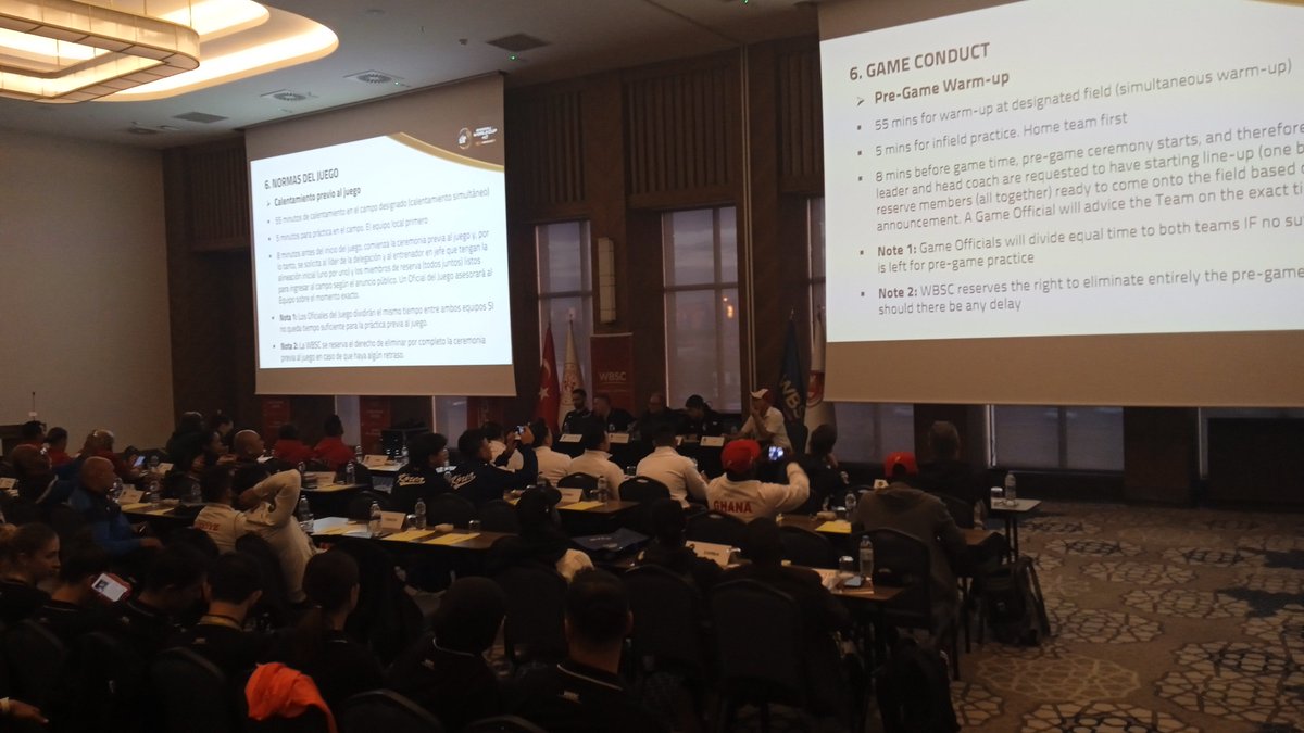 Copa Mundial Juvenil de <a href="/Baseball5/">🖐 Baseball5</a>  de la <a href="/WBSC/">WBSC ⚾🥎</a>  Ankara 2023 realizó su Congresillo Técnico en el Hotel Crowne Plaza de la capital turca
⚾ Por Cuba participaron Sadian Fernández, mánager del equipo y Eros Bernal, jefe técnico de la disciplina.