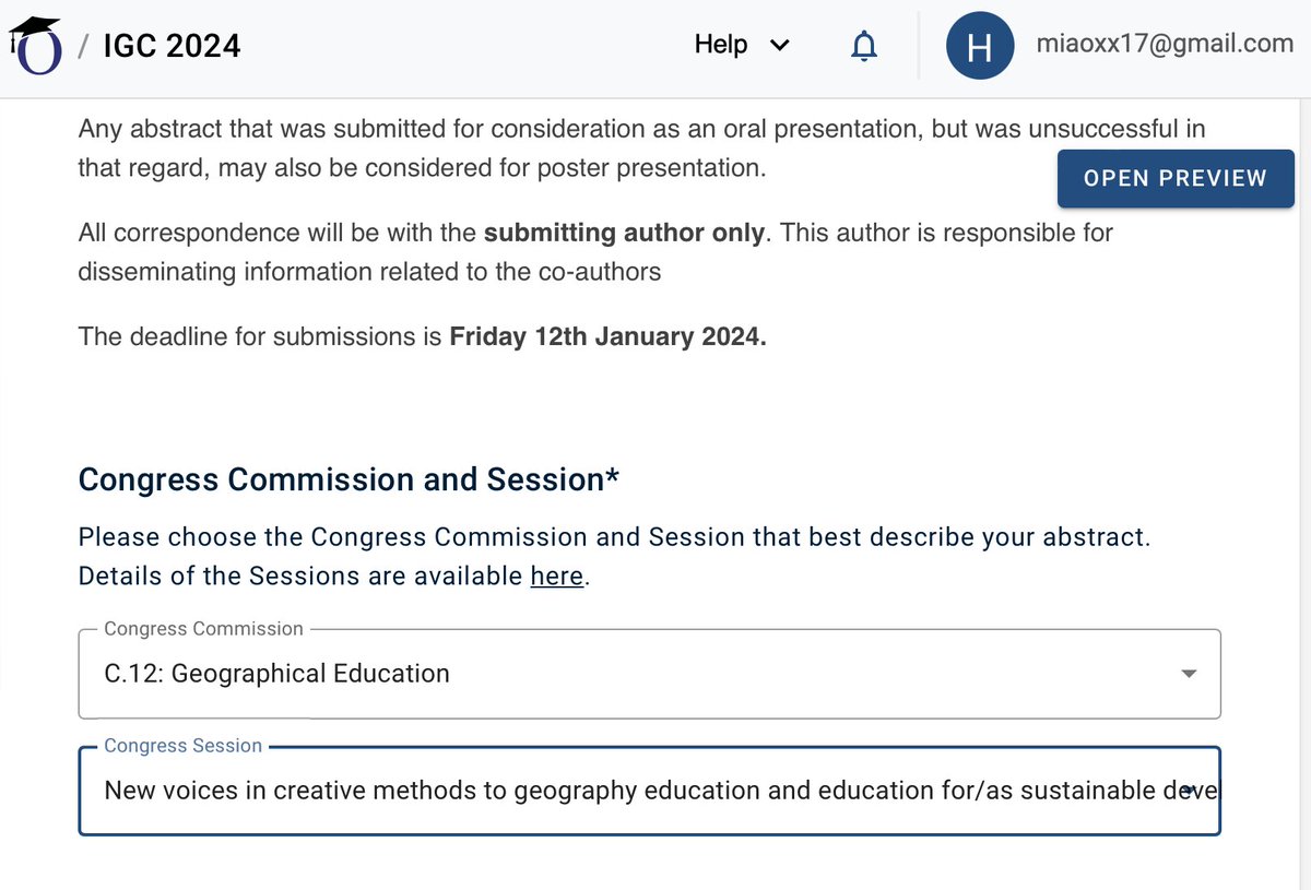 hermionemiao's tweet photo. Either you are a #geographyteacher or #geographystudent or #geographer, if you are interested to share your research in #creative approaches, please consider our session!
Just checked the CfP system for the #IGC2024 It is working! https://t.co/cA0fCmnwMc
