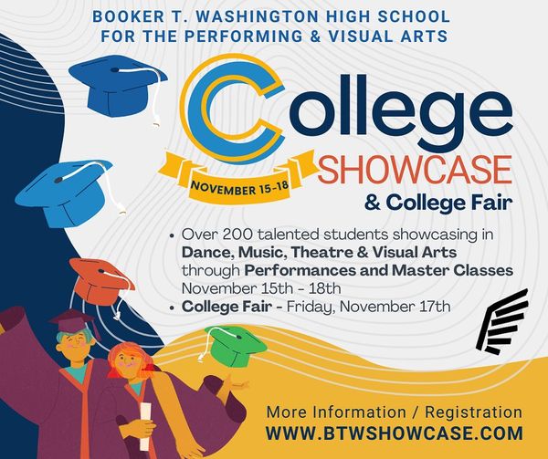 @BTWHSPVA 𝐂𝐨𝐥𝐥𝐞𝐠𝐞 𝐒𝐡𝐨𝐰𝐜𝐚𝐬𝐞 & 𝐂𝐨𝐥𝐥𝐞𝐠𝐞 𝐅𝐚𝐢𝐫 - November 15-18. The College Showcase would not be possible without the help of 𝐉𝐮𝐧𝐢𝐨𝐫 𝐋𝐞𝐚𝐠𝐮𝐞 𝐨𝐟 𝐃𝐚𝐥𝐥𝐚𝐬 @JLDallas ! @dallasschools