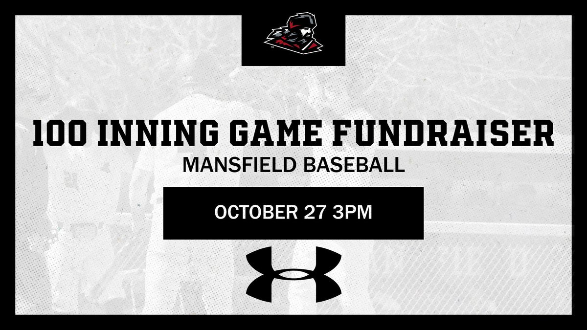MUbaseball's tweet photo. Mansfield Baseball will be hosting its annual 100 Inning Game Fundraiser on October 27th. All gifts from the event will be for the enhancement and growth of the baseball program. 

https://t.co/IffvK10yNg https://t.co/wa4yOoXt5I