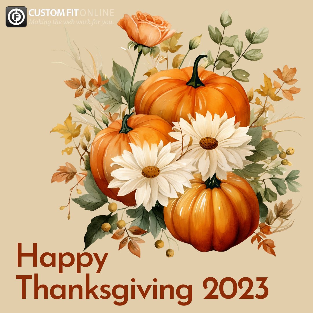 CustomFitOnline's tweet photo. 🦃 Happy Thanksgiving! 🍂 

Gratitude fills the air as we gather with loved ones to celebrate and give thanks for the blessings in our lives. Wishing you a day filled with joy, warmth, and delicious food. 

What are you thankful for today? 🙏 #Thanksgiving #Gratitude https://t.co/E99rgJB3lr