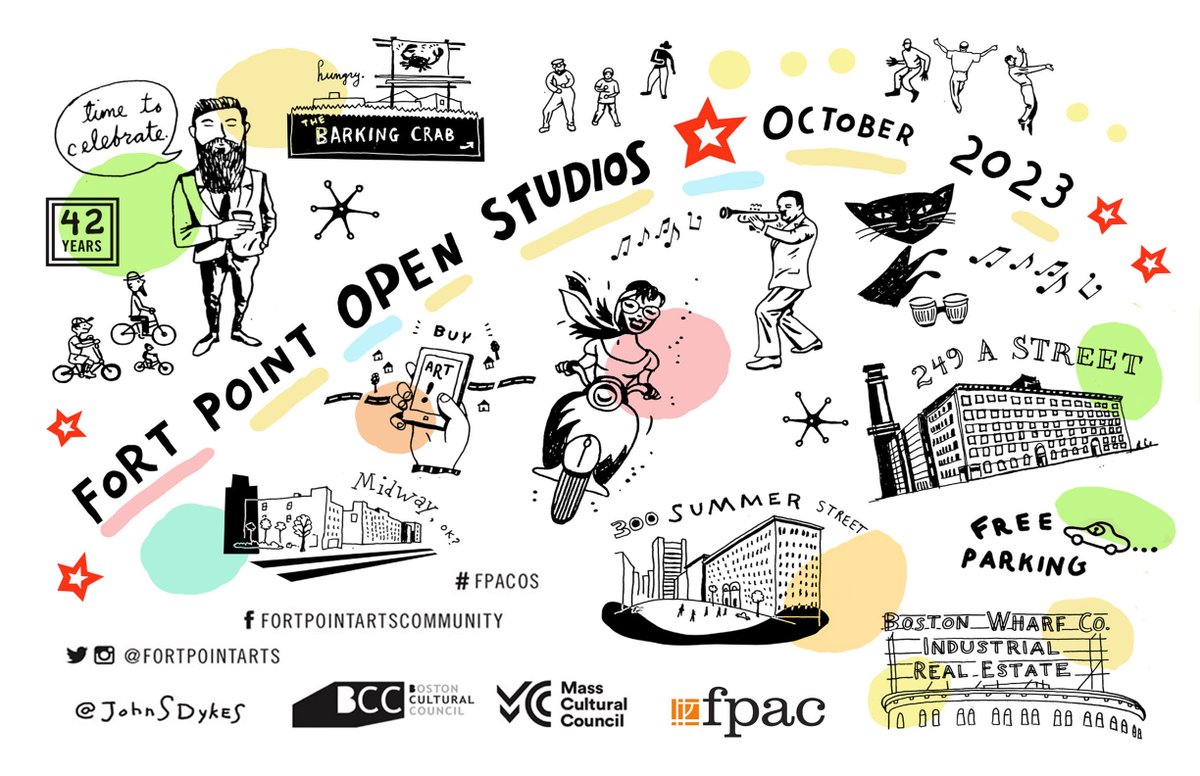 Fortpointarts's tweet photo. Who's ready for #FPOS2023?! Get ready for October 13th, 14th, and 15th in Fort Point π¨π«
Art by: @johnsdykes
#300SummerOS23 #midwayopenstudios #249AOS23 #FortPointArtsCommunity #FPAC #63MelcherOS23 https://t.co/dWC9jhFFfH