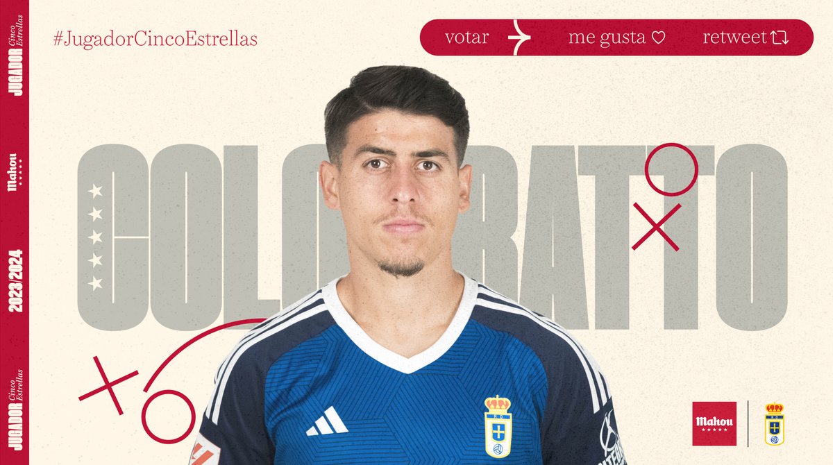 RT o MG si crees que <a href="/SColombatto97/">Santiago Colombatto</a> ha sido el #JugadorCincoEstrellas del <a href="/RealOviedo/">Real Oviedo</a> en septiembre (4/6)