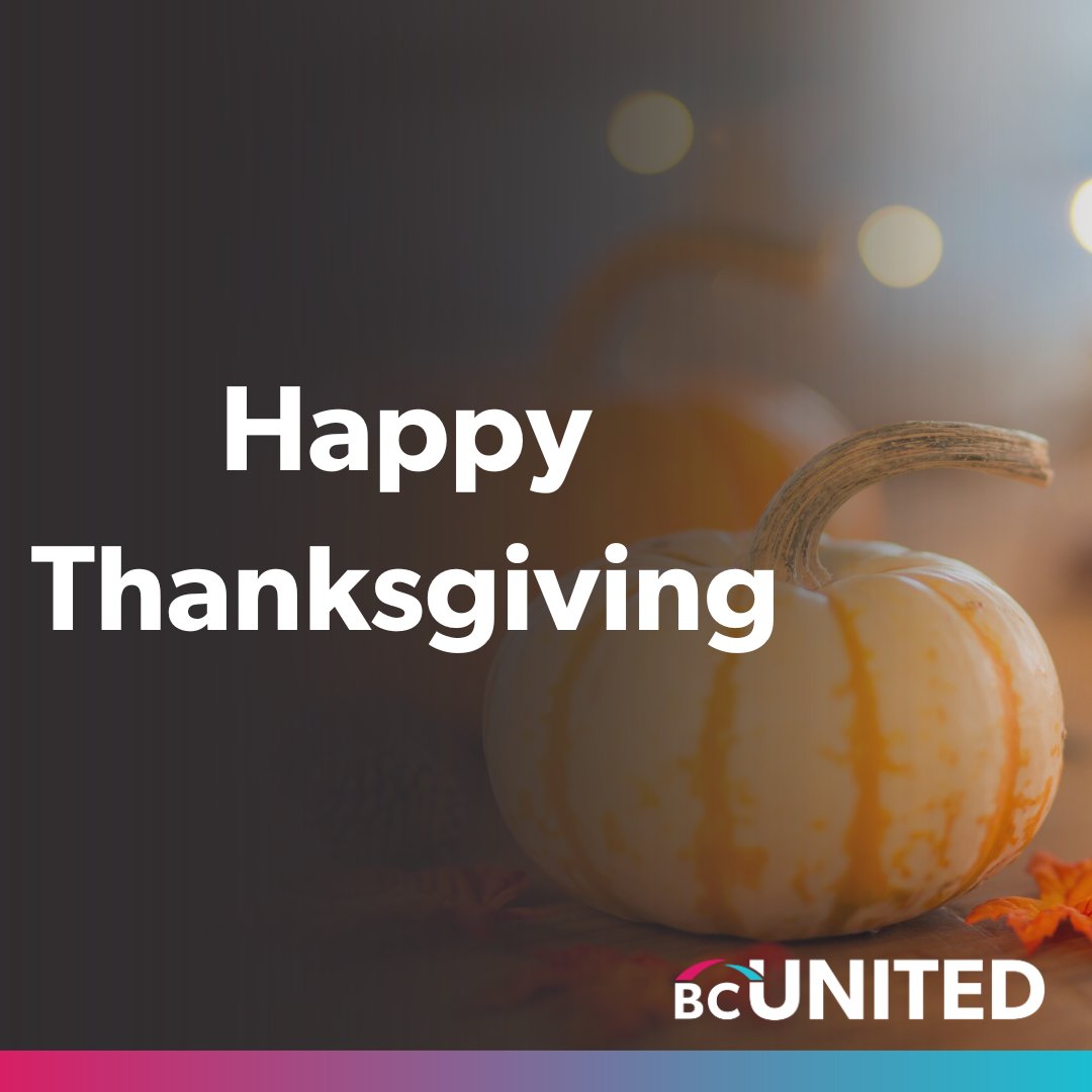 voteBCUnited's tweet photo. Happy Thanksgiving from the BC United Team! 🍂🦃

We are thankful to call this beautiful province home today, and everyday.

May your #Thanksgiving weekend be filled with an abundance of love, joy, and cherished moments spent with loved ones. https://t.co/O5LNvHoSIQ