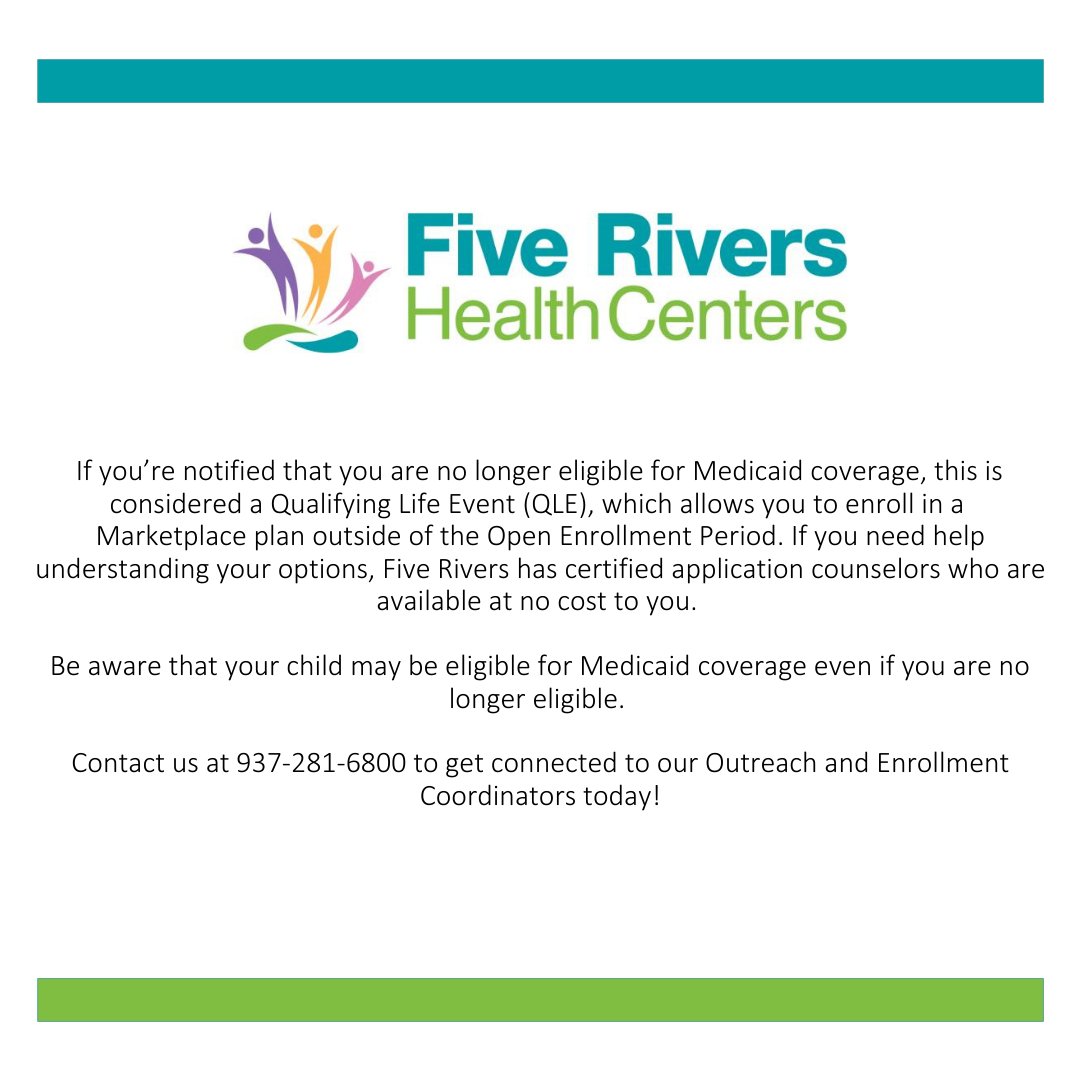 Five Rivers Health Centers has certified application counselors who are available at no cost to you.
Contact us at 937-281-6800 to get connected to our Outreach and Enrollment
Coordinators today!

#daytonohio #medicaid #ohiomedicaid #fqhc #healthcenters #healthcare #fiverivers