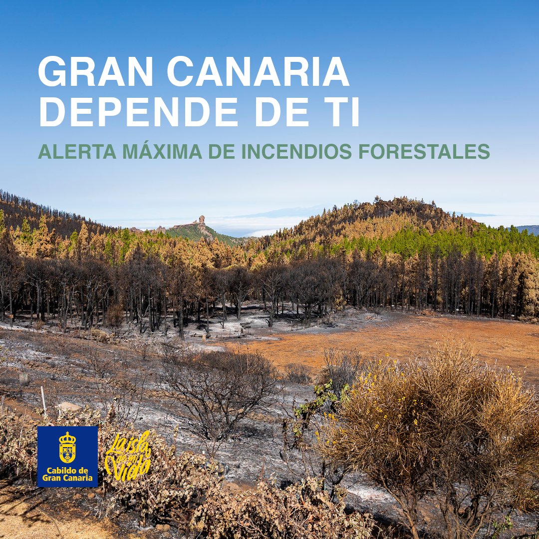 GranCanariaCab's tweet photo. Estamos en alerta máxima por incendios forestales desde hoy a las 14:00.

La situación es muy crítica. La prevención es clave, sin chispa no hay incendio. Recordamos que están prohibidas las siguientes actividades.

Abrimos hilo ⬇ https://t.co/AJQaPEBVOx