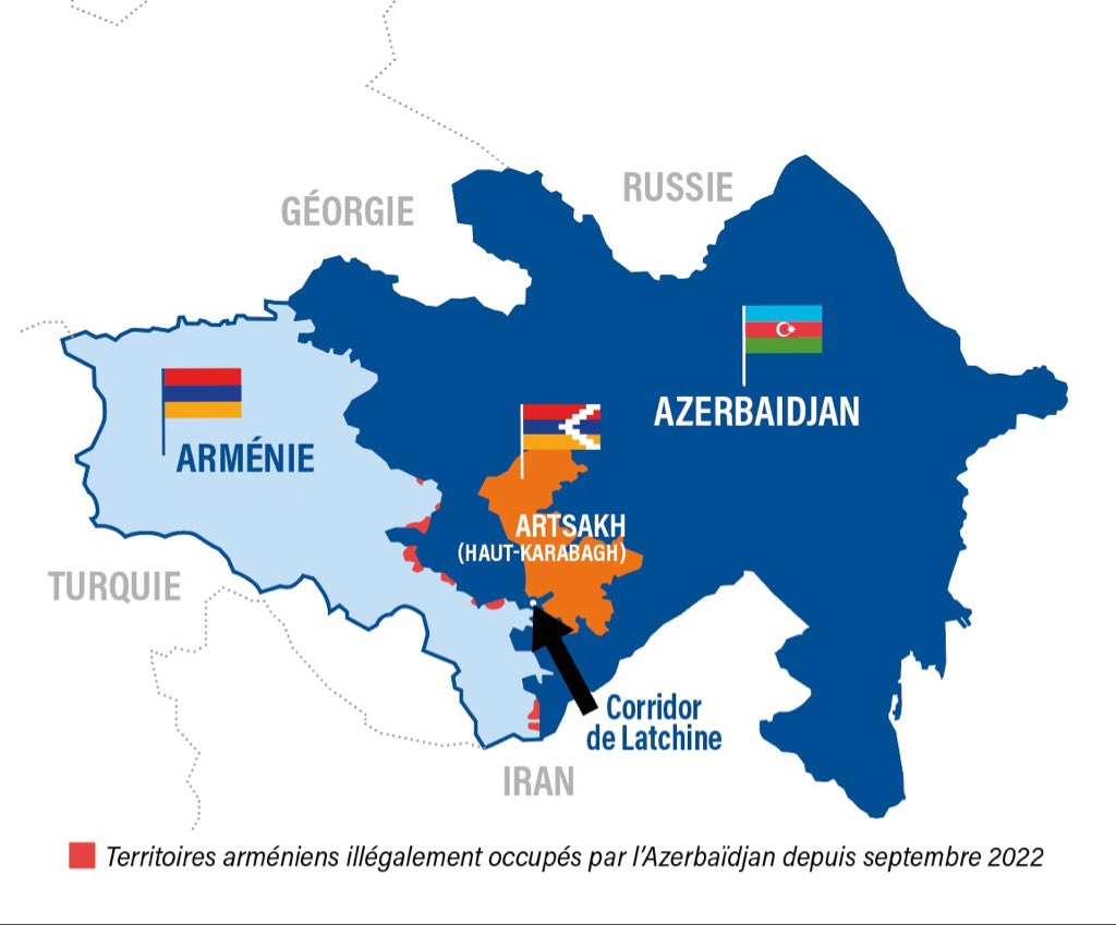 _Artaxias_'s tweet photo. Après la chute de l’Artsakh / Haut-Karabagh, le dictateur Aliyev a proclamé haut et fort que la paix était possible entre l’Arménie 🇦🇲 et l'Azerbaïdjan 🇦🇿 et que les problèmes avaient été réglés. 

Dans la foulée,  Aliyev a cependant déjà revendiqué 8 villages situés sur le territoire souverain de l’Arménie 🇦🇲, particulièrement auprès de la Commission Européenne.

Les paroles du dictateur "fiable" ne sont que des promesses sur le sable.

Notons que l’Arménie alerte sur une reprise imminente des combats sur son sol, sol déjà occupé sur une partie par l’armée azerbaïdjanaise
#StopArmenianGenocide2023 #SanctionAliyev