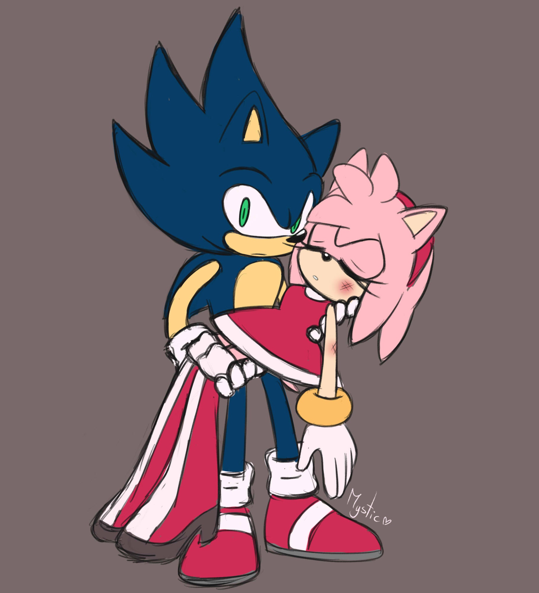 Mystic✨ (open commission💟) on X: Surprise kiss💖 #SonicTheHedeghog  #AmyRose #SonAmy  / X
