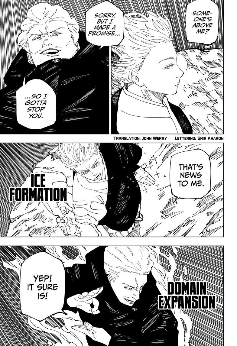 gurokenn's tweet photo. anything could’ve happened in this domain. hakari could’ve been beaten up bad, or uraume has been unable to properly hurt hakari. regardless, one is grinning from ear to ear, while the other looks vexed https://t.co/43yez0m2vX