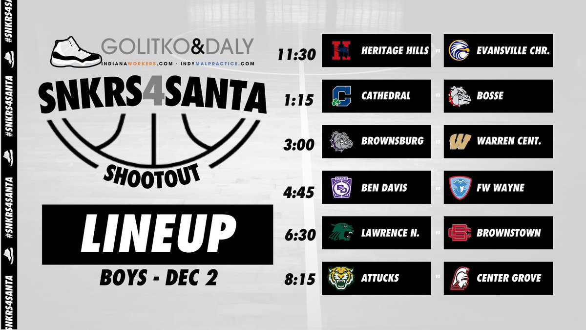 Sneakers For Santa (@sneakers4santa) on Twitter photo Big stage. Big mission.
Announcing the lineup for the 4th annual Boys Sneakers for Santa Shootout powered by <a href="/GolitkoDaly/">Golitko & Daly</a>.
#Snkrs4Santa Big stage. Big mission.
Announcing the lineup for the 4th annual Boys Sneakers for Santa Shootout powered by <a href="/GolitkoDaly/">Golitko & Daly</a>.
#Snkrs4Santa