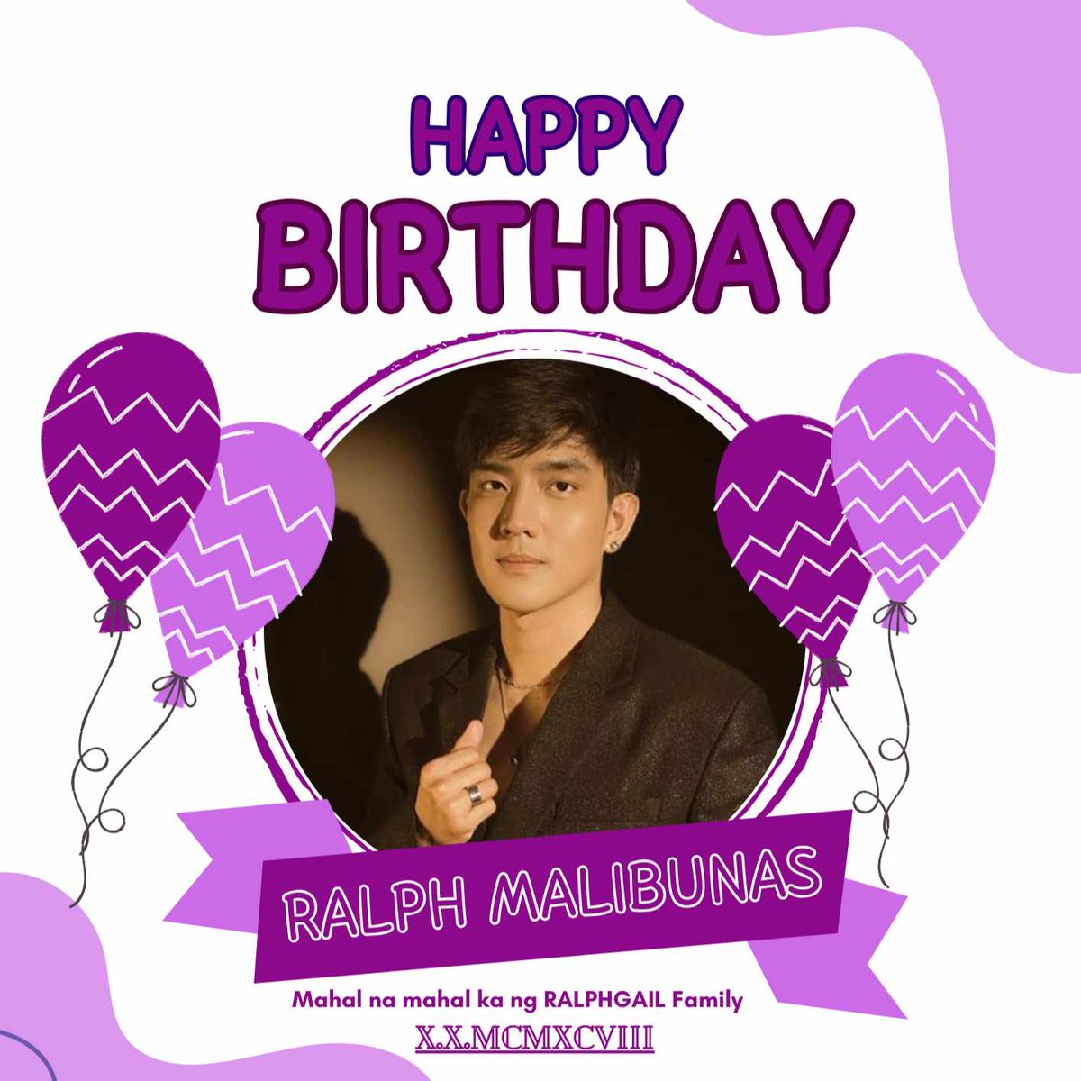RalphGailOFCL's tweet photo. Finally it's your big day na 💜 we know this year has both been good and not-so-good on you. I wish you could see how far you've come despite the difficulties and anxieties that you're going through, still you wear that particular smile na ikaw lang ang meron Ralph. https://t.co/RGYGQihep8