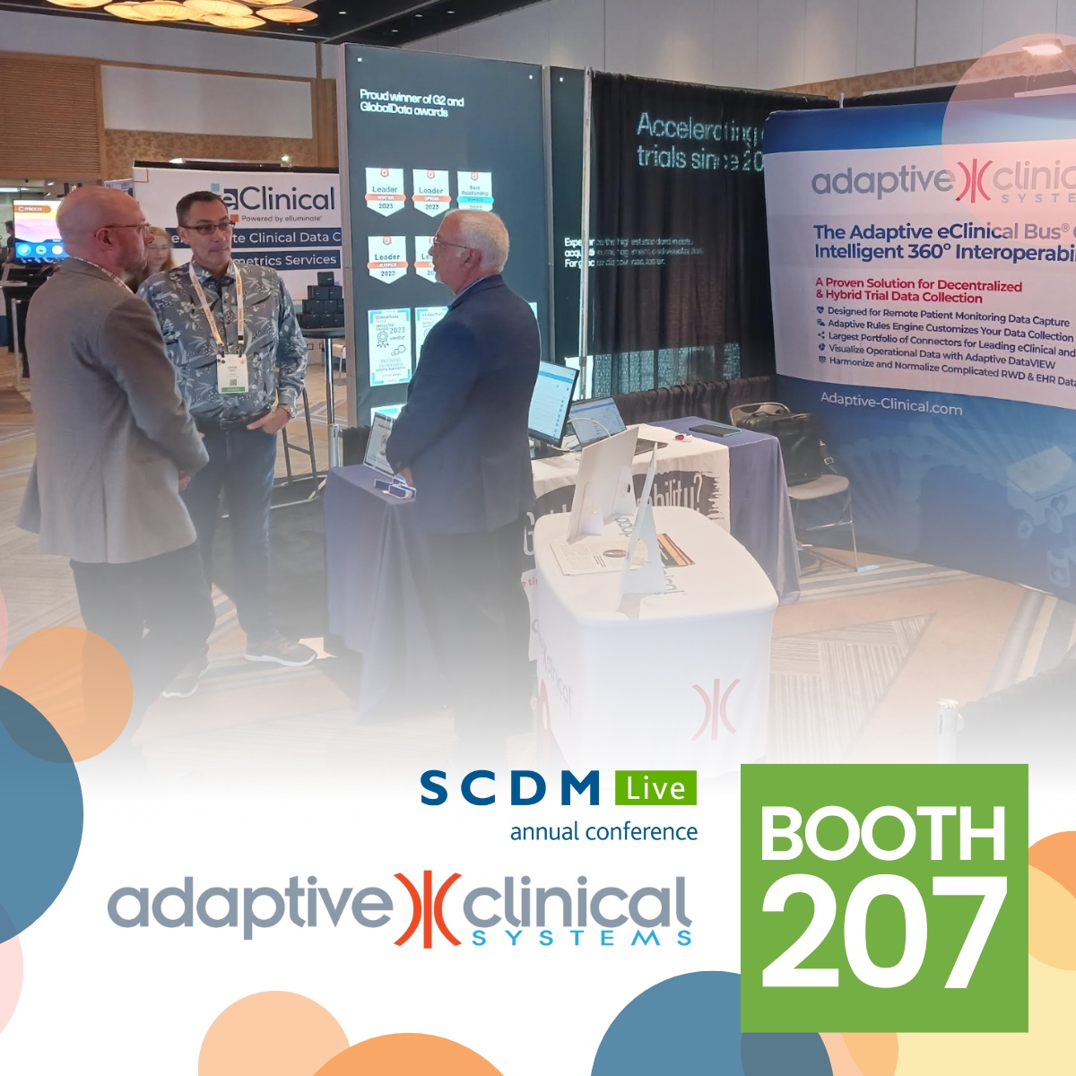 AdaptiveClinica's tweet image. Digital Health Technologies proving a challenge to integrate? Visit with Adaptive Clinical Systems in SCDM Exhibit Booth #207 and learn more about our patent-pending technologies for data mapping and integration in clinical trials. #SCDM2023 #clinicaltrials #interoperability