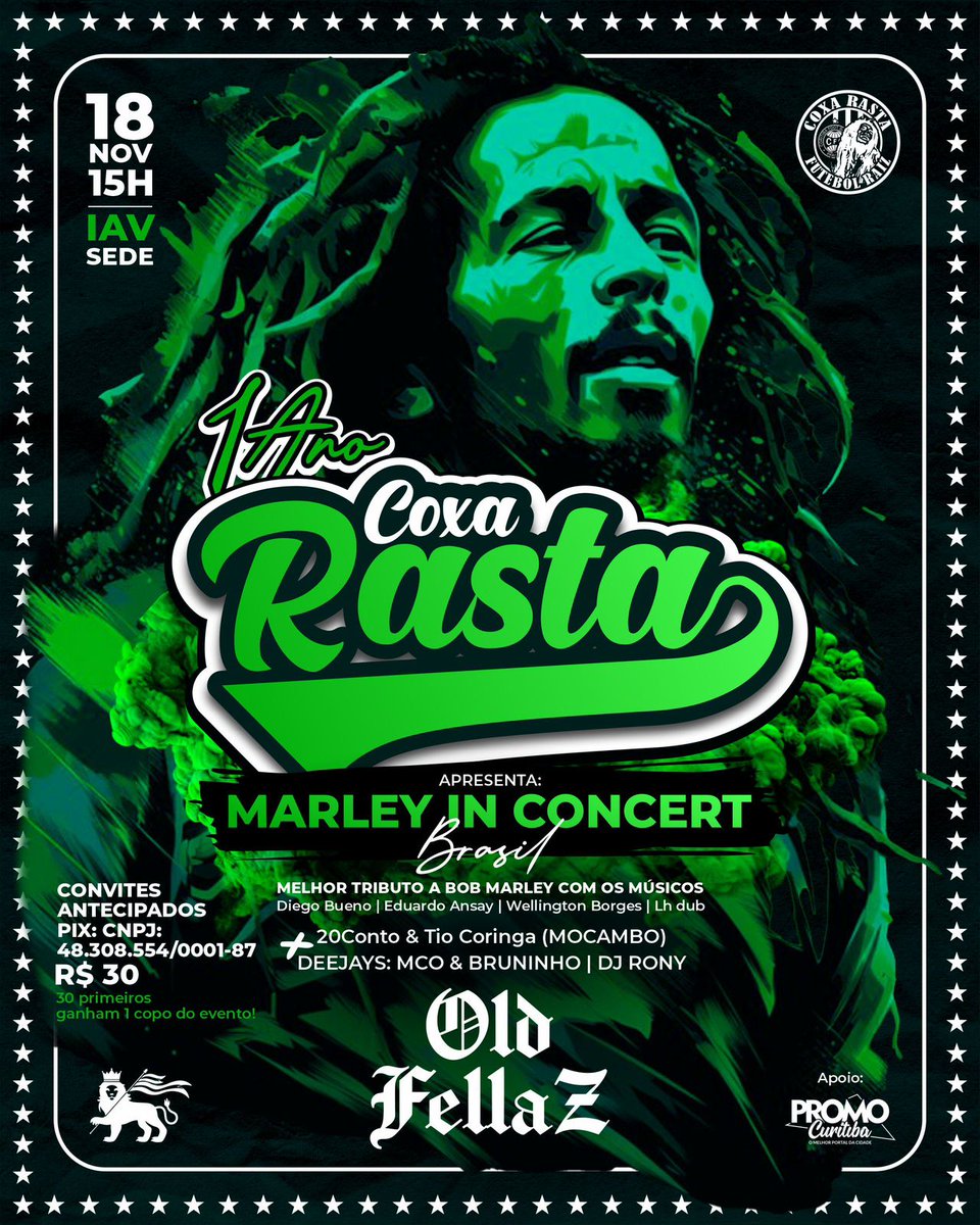 Coxarasta's tweet photo. SALVE RASTAS!🇳🇬🇯🇲 Está chegando o grande dia 

Nossa festa de 1 ano!! 

Local 📍: SEDE DOS IRMÃOS DA @iav1977oficial 

Valor: R$ 30,00 (no primeiro lote)

(Mais informações e atrações na imagem)

MOVIMENTO CULTURAL COXA RASTA 🇳🇬🇳🇬🇯🇲 https://t.co/J8fuQ2o2bO