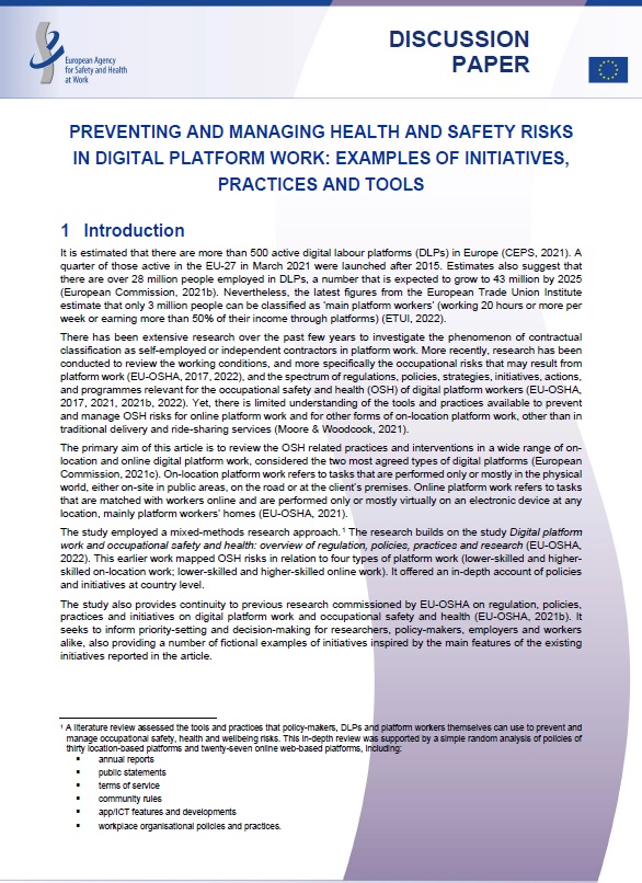 IvnWilliams1's tweet photo. Check my latest @EU_OSHA publication📖 
Preventing and managing health and safety risks in digital platform work: examples of initiatives, practices &amp;tools 🚴‍♂️🧑‍💻📲👩‍💻
https://t.co/w8k00R52wL

#platformwork #gigeconomy #digitallabourplatforms  #digitalplatforms #decentwork #goodwork https://t.co/Kde4MmUfyq