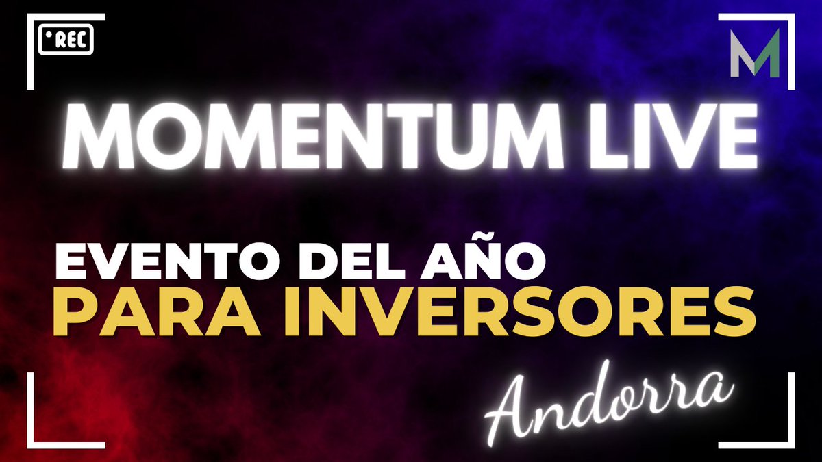 ⚠️EVENTO MOMENTUM LIVE⚠️

📢Acabamos de publicar el vídeo con toda la información sobre el Evento Value Investing en Andorra.

⬇️VER EL VÍDEO⬇️
youtu.be/EFZJuYYDN_g

✅Y si tú ya lo tienes claro... Puedes COMPRAR las ENTRADAS
⬇️AQUÍ⬇️
tickettailor.com/events/momentu…
¡¡TE ESPERAMOS!!🎉