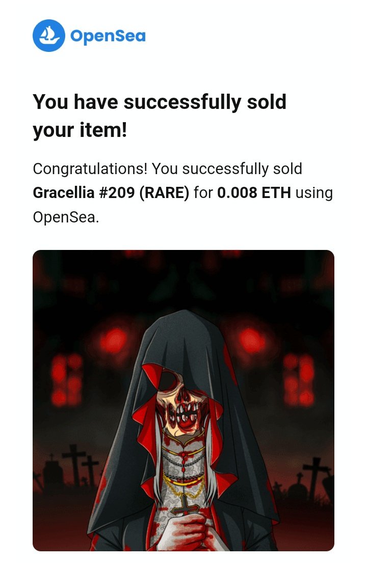 SOLD!!🥳🎉🔥
Just got my first sale on Gracellia V2 Collections✨
Gracellia #208 #209 has been sold to <a href="/osu877/">NFTOsu87 🇳🇴 I Solana ID</a> ☺️❤️
Thank you so much for amazing support🥰❤️

#NFTs #NFTCommunity #NFT全員プレゼント #NFTartist #nftcollector #OPENSEANFT