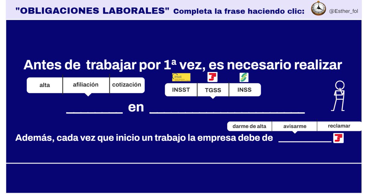 #FOLcomparte ¿Sabes la diferencia entre afiliación, alta, cotización? #OPSEA23🤔#S15AM23 #S15AD23
Completa la frase haciendo clic🖱️
view.genial.ly/651fca61167fa0…