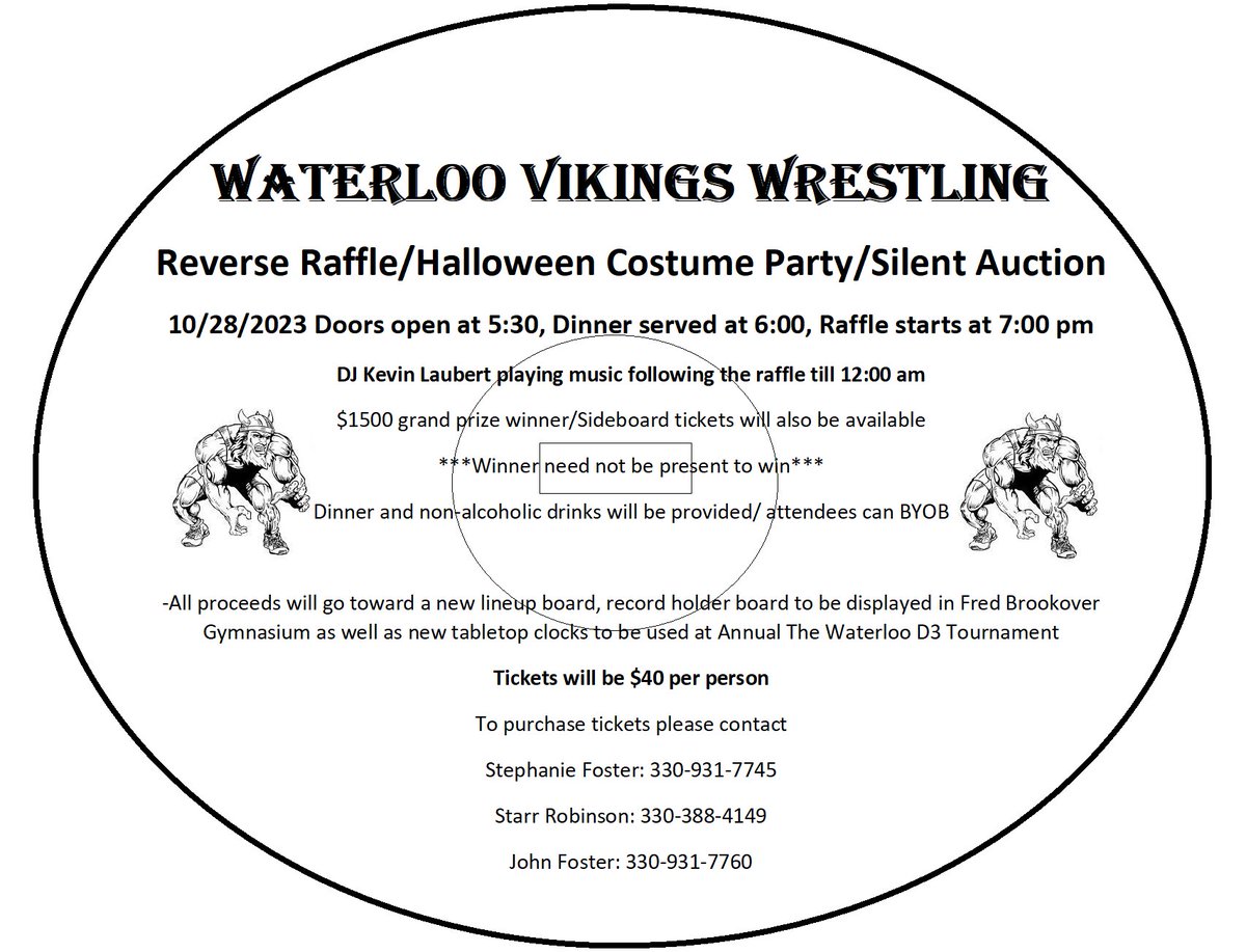 VikesWrestle1's tweet photo. 🚨🚨Just another reminder to get your tickets and help support the Waterloo Wrestling team🚨🚨 https://t.co/T17hSUKufq