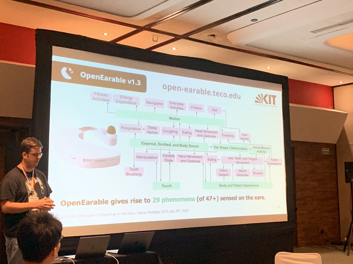 earcomp's tweet photo. @TobiasRoddiger presenting research on using earbuds to conduct vertical jump tests and OpenEarable, an open source earable platform. 

#EarComp #earable #UbiComp23 https://t.co/YPMpje442g