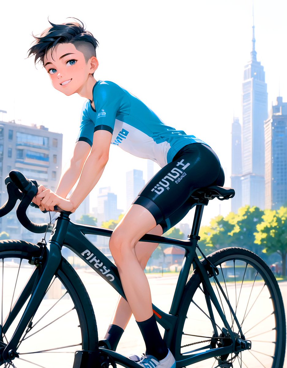 WonderTime777's tweet image. "You ready? I've picked out a new route for us today!" 🚴‍♂️ #AIart #AIイラスト #AIイラスト好きさんと繋がりたい #AI生成