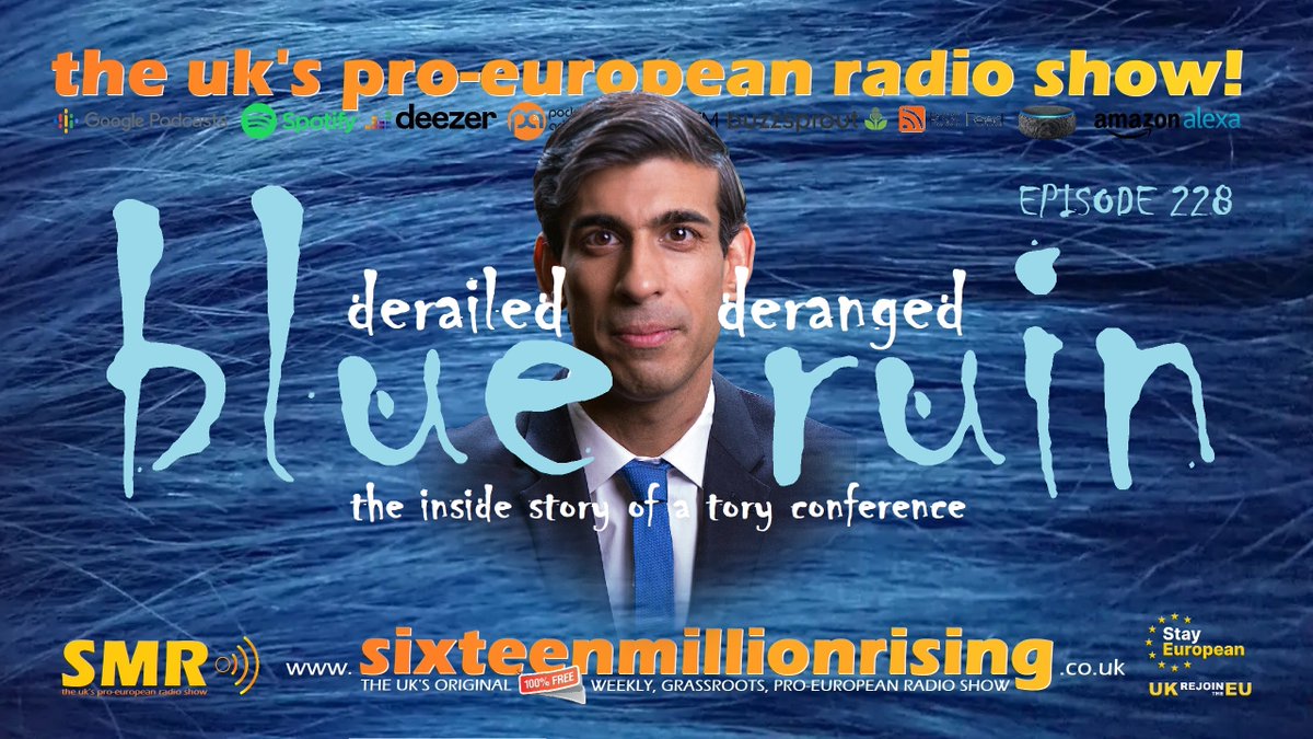 NEW! This week we go beyond enemy lines to the derailed and deranged world of 'Blue Ruin' that was Tory Party Conference 2023! 🤦‍♂️ Yes! It's FREE! 👉 Link Tree in bio! 🎧 Now on Alexa too! Like it? Help us! 🙋‍♀️ Donate / Subscribe with benefits, via the bio! #RejoinEU