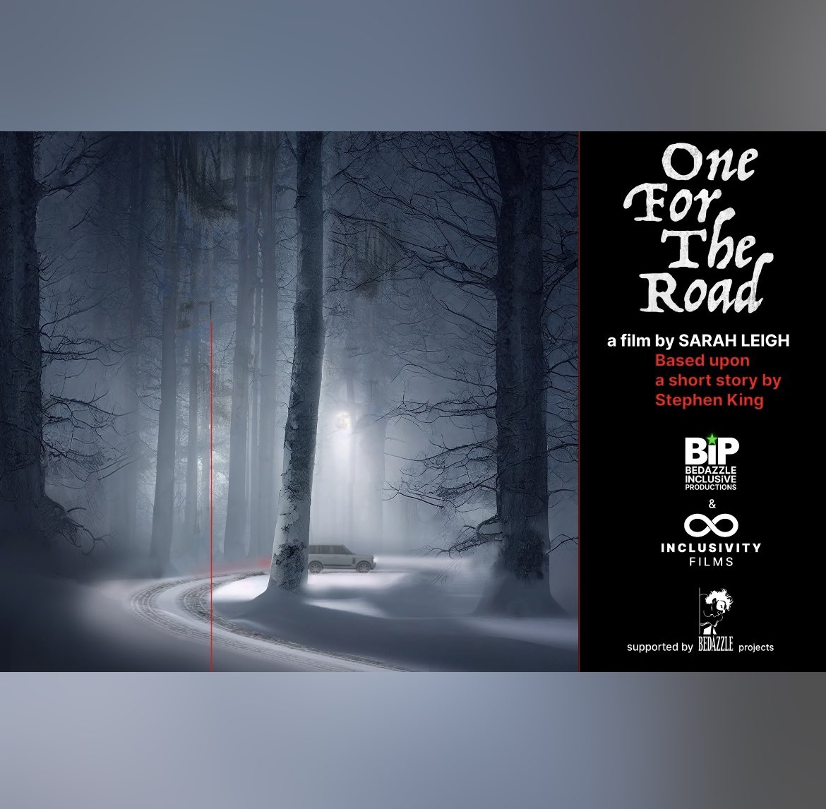 WE NEED YOUR HELP🌟

We're excited to share details of our next film &amp; the launch of our crowdfunder for…ONE FOR THE ROAD! Please share the link below - every share really helps 🙏

indiegogo.com/projects/one-f… 1/3
#Share #Crowdfunder #Horror #HorrorFan #HorrorFilm #AltText 
#ID in🧵