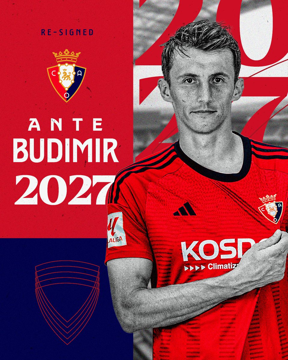C. A. OSASUNA on X: PRESS RELEASE  Osasuna re-signs forward Ante Budimir.  ➡️ t.coE7yBCJT3rh #LetsGoRojillos  #Budimir2027  t.coeKY4bzT14K  X