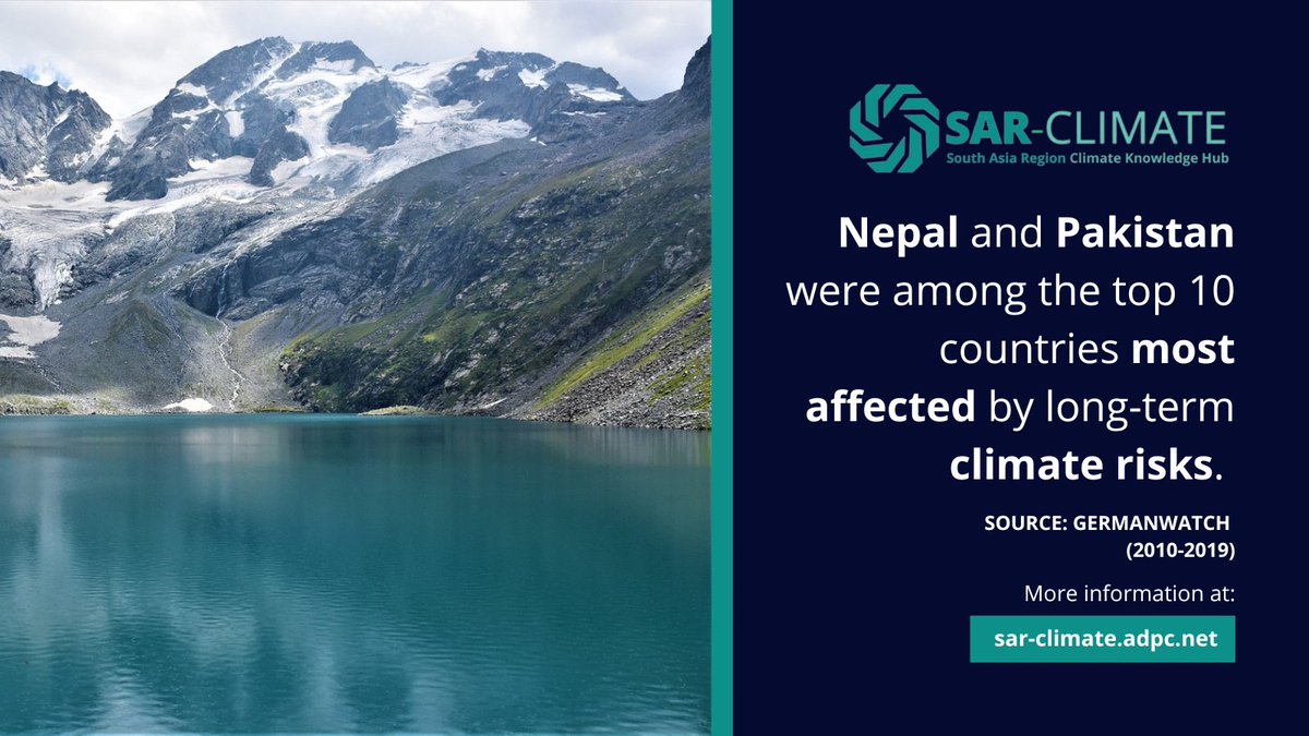 SAR_Climate's tweet photo. #Nepal &amp; #Pakistan were among the top 10 countries most affected by long-term #climate risks according to @Germanwatch.

Learn more: https://t.co/gxMZ07jYU1 https://t.co/XTCHnA8G0s