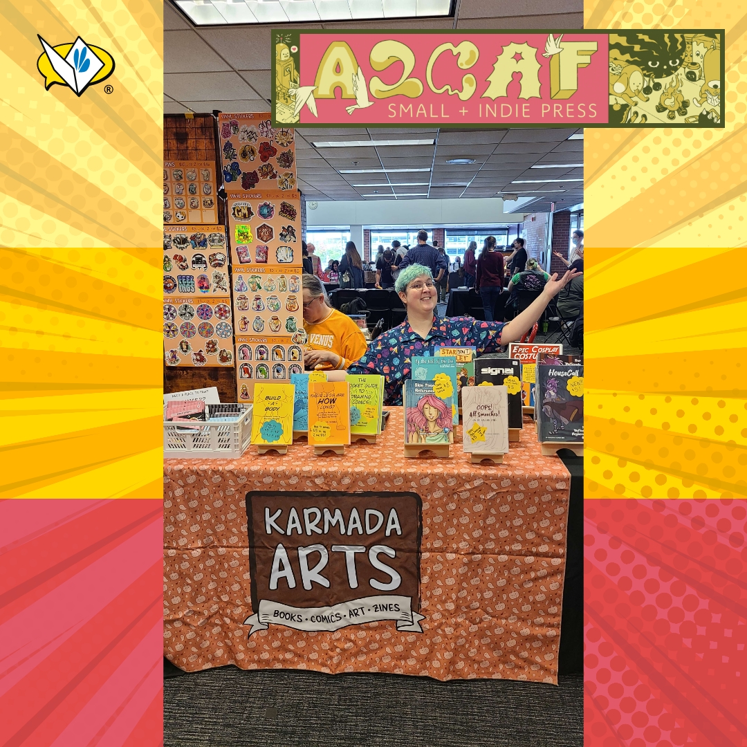 ComixWellSpring's tweet photo. Missed A2CAF Small + Indie Press in Ann Arbor this past weekend? Check out these amazing creators printing with Comix Well Spring! 🖨📚🦎
Featured Creators: @allsorrows_ @karmada_art
Congrats @aadl and @athenaeum_art for a successful inaugural launch!
#comixunityproject https://t.co/bBRy0YK8mF