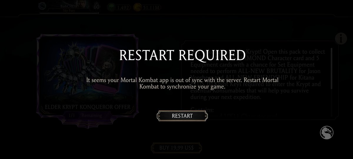 RealStealBC's tweet photo. I am trying to purchase something but constantly I receive this message. I wrote to #WBgamessupport but still nothing. Did anyone experience something like this?
#MKmobile https://t.co/cSUczKUw1O