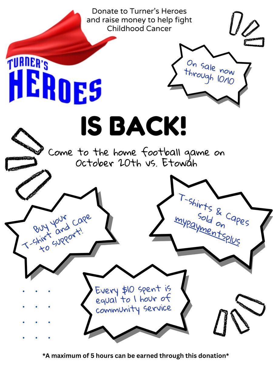 Turner's Heroes week is back! Support this great cause! #GoBucs #AnchoredInExcellence #BucNation <a href="/cobbschools/">Cobb County Schools</a> <a href="/cobb_sports/">Cobb Sports</a>