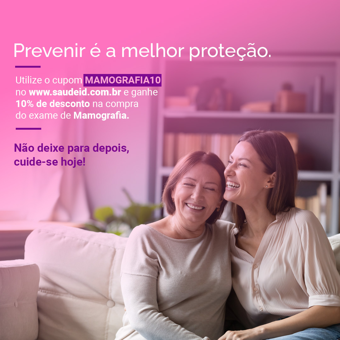 Seu bem-estar é nossa prioridade!  Use o código MAMOGRAFIA10 e economize 10% em sua mamografia no site Saúde iD (link na bio). 💕   

#Mamografia #OutubroRosa #CuideDaSuaSaúde