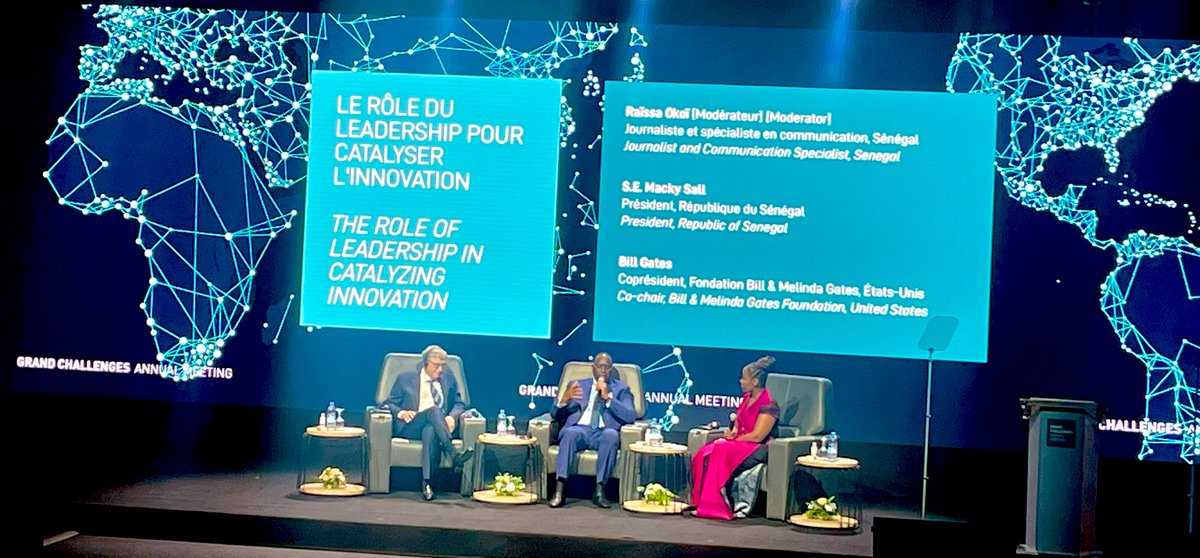 bornanyaoke's tweet image. We need to give our children an environment to build curiosity in sciences to build a capable future in technology &amp;amp; sciences for them to secure and lead the scientific revolution in Africa. High level conversation with @BillGates @Macky_Sall #GCAM2023 #grandchallenges