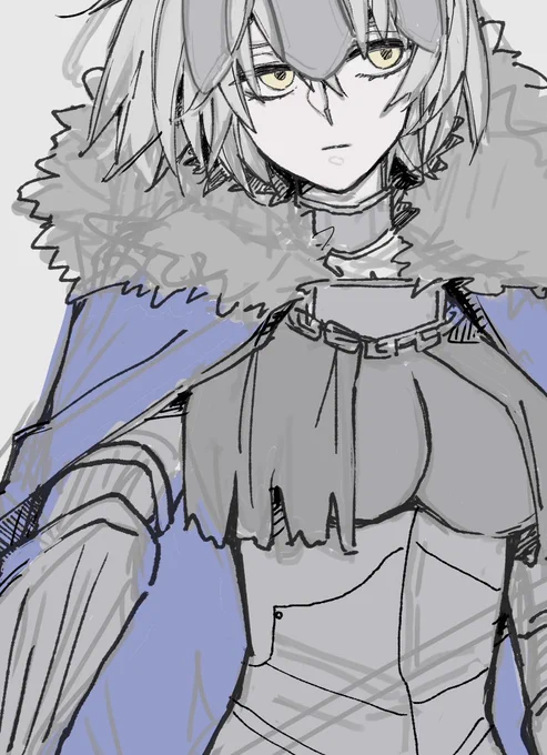 なんとなく色塗りに進めなくて線ばっかり描き足してるwip 